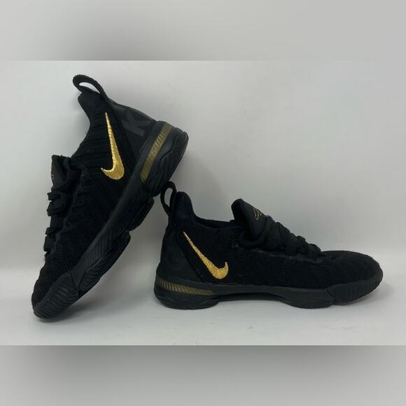 NIKE-Lebron 16 I’m King Black & Gold Kids Sneakers - Picture 7 of 8